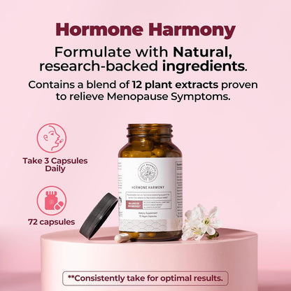 Happy Mammoth ** Hormone Harmony Natural Hormonal Support for Women, Relief for Menopause, Perimenopause, Healthy Hormonal Balance, Hot Flashes. 72 Capsules.